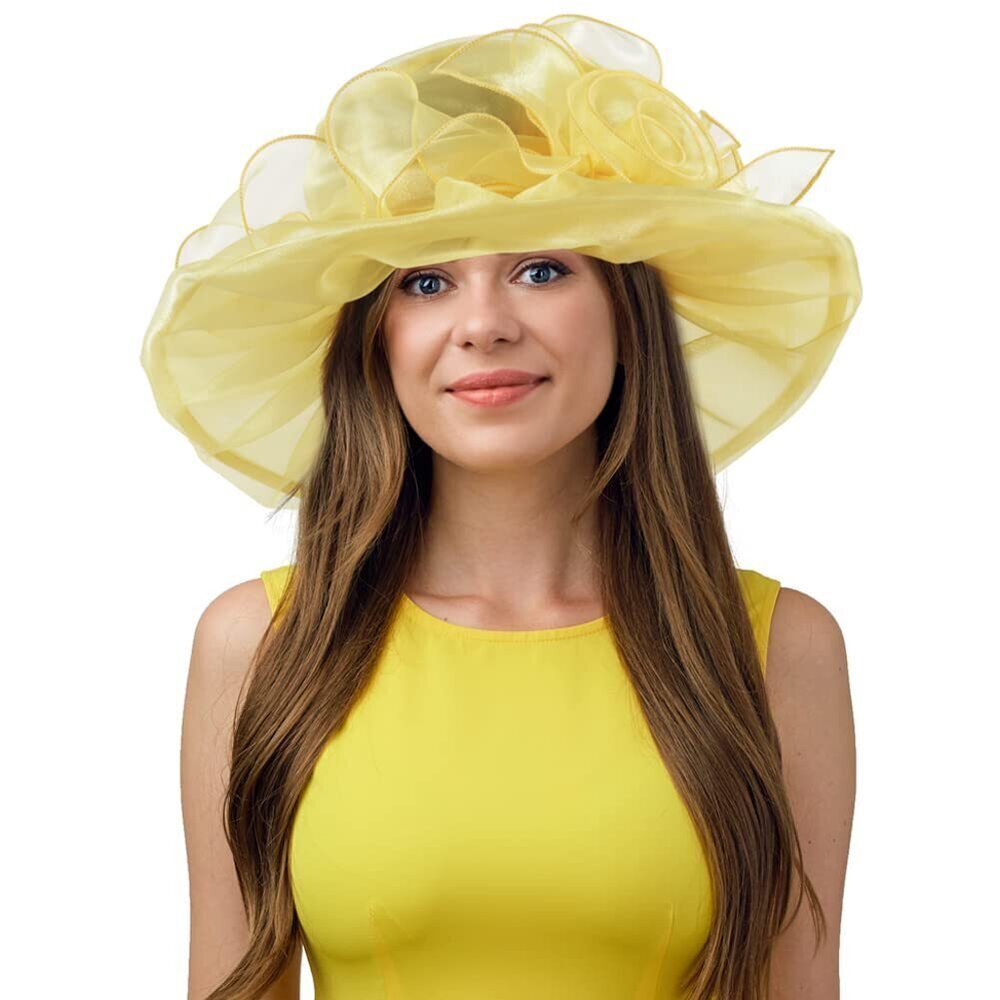 1808 Derby Hats Church Wedding Bridal Cocktail Hat with Organza Flower